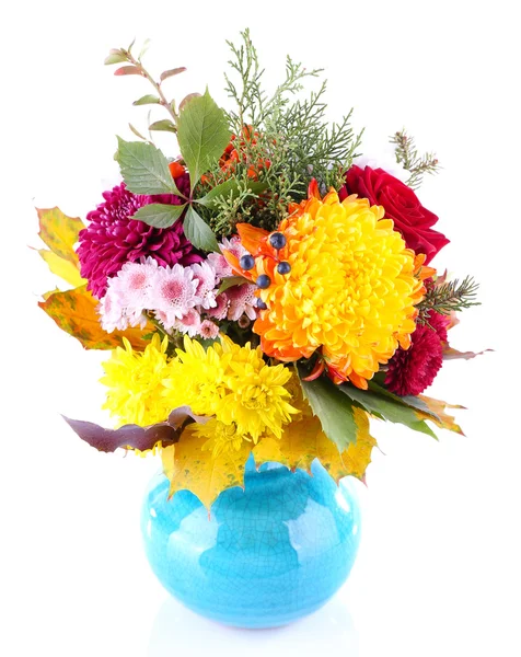Blumenstrauß in blauer Vase — Stockfoto