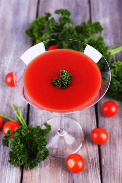 Tomato juice in goblet — Stock Photo, Image