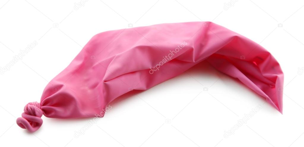 Popped pink balloon