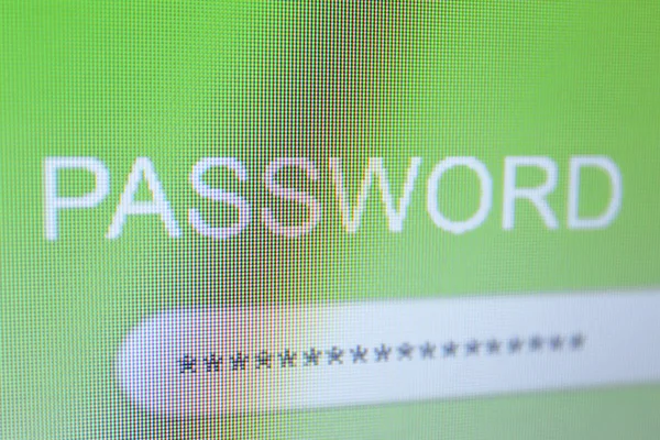 Password sullo schermo del monitor — Foto Stock