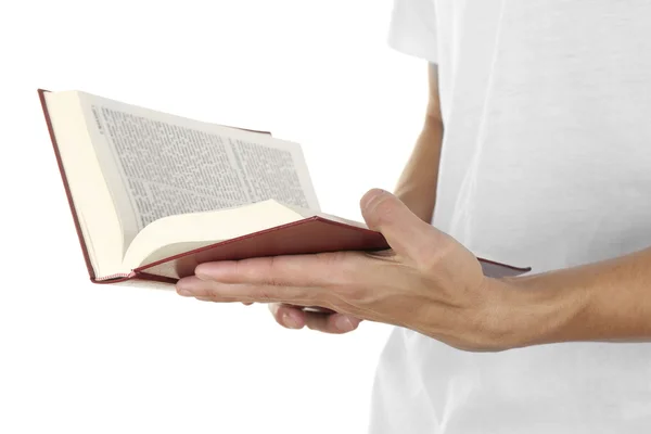 Homem segurando livro — Fotografia de Stock