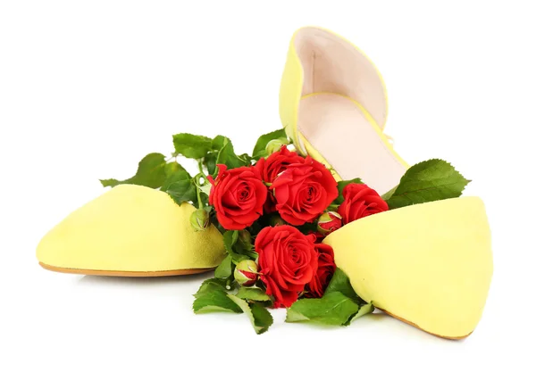 Woman shoes with flowers — Stock Photo, Image