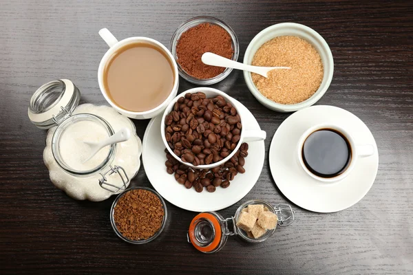 Fresh coffee with several ingredients — Stock Photo, Image