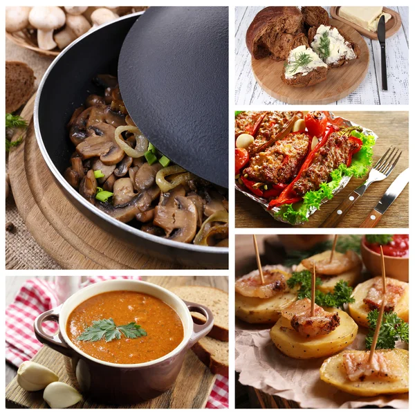 Delicious homemade food collage — Stock Image Delicious homemade food collage Royalty Free Stock Photos