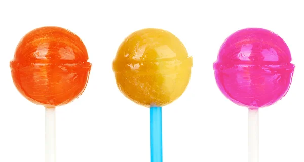 Colorful lollipops isolated on white — Stock Photo, Image