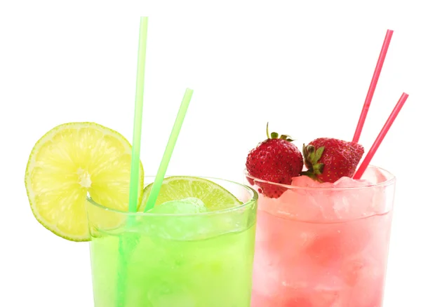 stock image Refreshing cocktails isolated on white