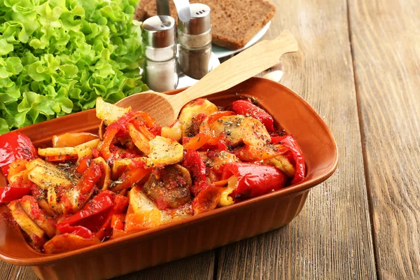 Vegetable ragout on table, close-up — Stock Photo, Image