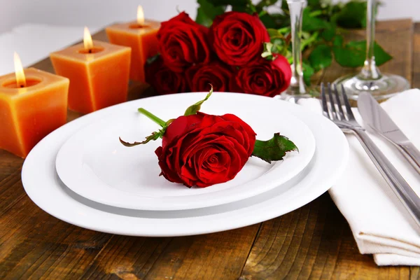 Cadre de table avec rose — Photo