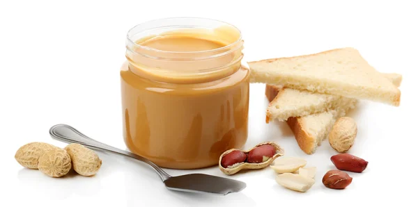 Cremige Erdnussbutter — Stockfoto