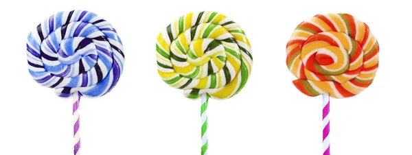 Colorful lollipops isolated on white — Stock Photo, Image