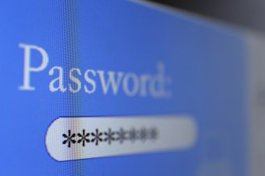 monitör ekranında şifre 