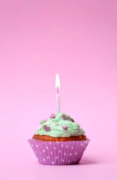 Delicious birthday cupcake — Stock Photo, Image