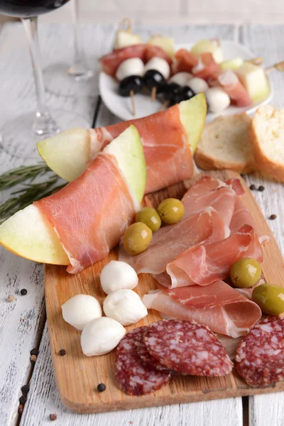 Meloen met prosciutto — Stockfoto