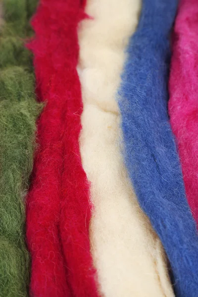 Mångfärgade ull för tovning — Stockfoto