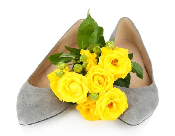 Woman shoes with flowers — Stock Photo, Image