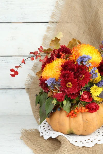 Autumn composition in pumpkin — Stock Photo, Image