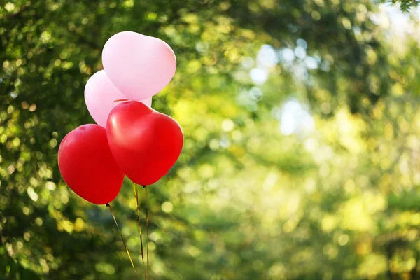 Balões de coração amor — Fotografia de Stock
