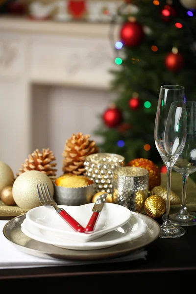 Serving Christmas table — Stock Photo, Image