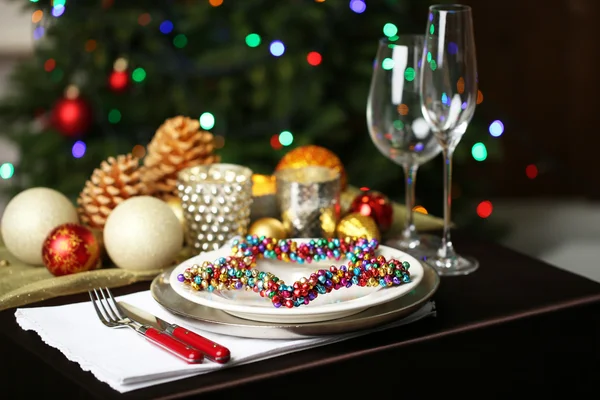 Serving Christmas table — Stock Photo, Image