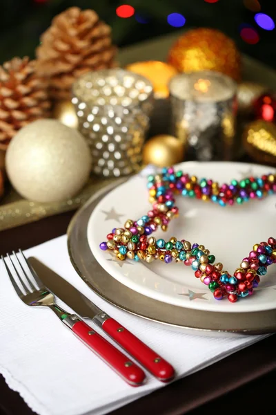 Serving Christmas table — Stock Photo, Image