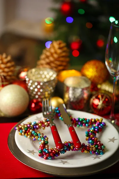 Serving Christmas table — Stock Photo, Image