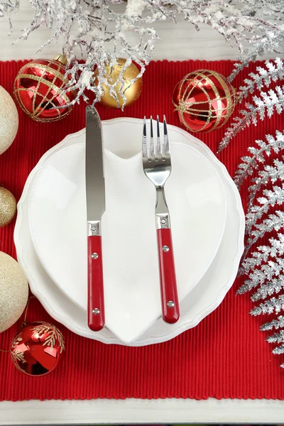 Serving Christmas table — Stock Photo, Image