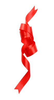 parlak kırmızı saten kurdele