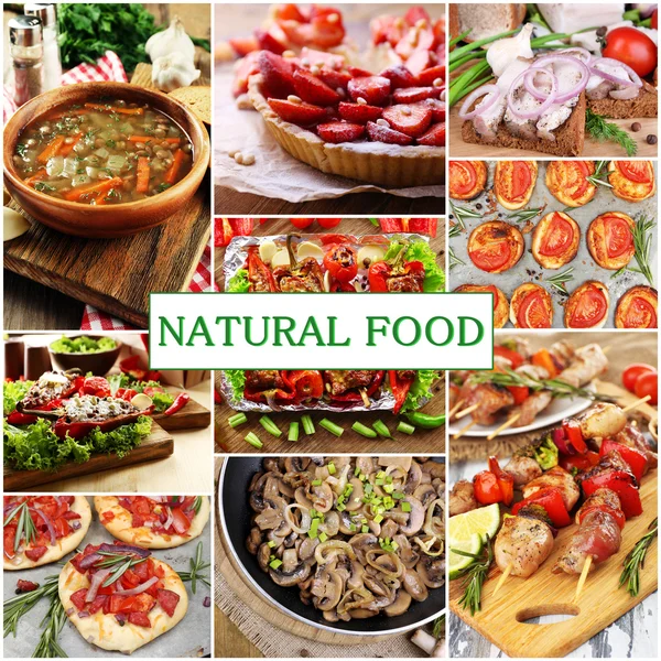 Delicioso collage casero de alimentos — Foto de Stock