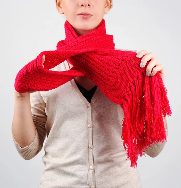 Woman wearing scarf — Stock Photo, Image