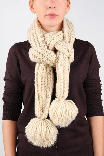 Woman wearing scarf — Stock Photo, Image