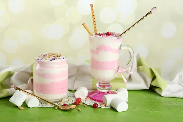 Cranberry milk dessert — Stock Photo, Image