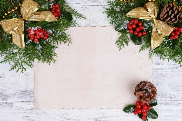 Christmas decoration with paper sheet — Stock Photo, Image