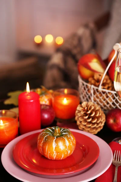 Festive autumn serving table — Stock Photo, Image