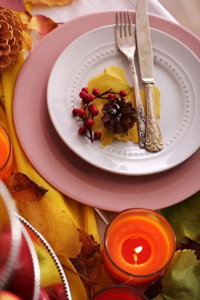 Feestelijke herfst seveertafel — Stockfoto