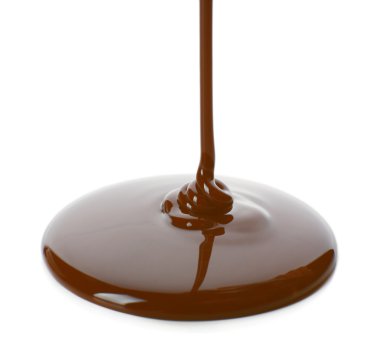 Melted chocolate flow isolated on white clipart