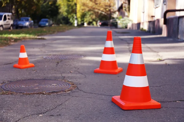 Traffic road cones — Stock Photo, Image