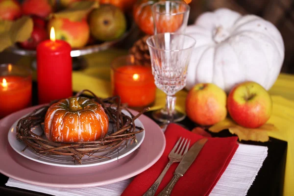 Festive autumn serving table