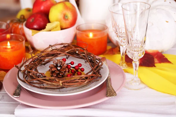 Autumn serving table — Stock Photo, Image
