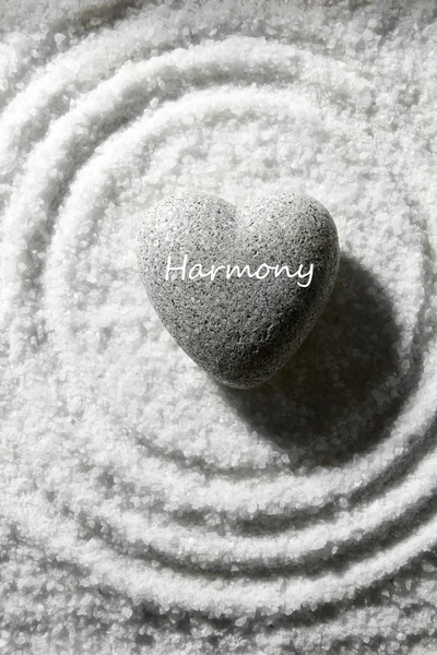 Grey zen stone in shape of heart — Stock Photo, Image