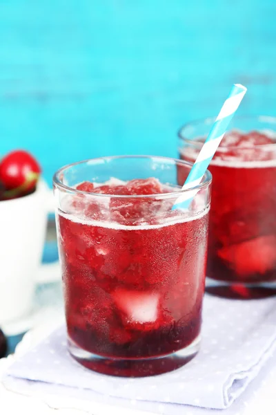 Cherry granita in glazen — Stockfoto