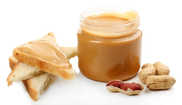 Cremige Erdnussbutter — Stockfoto