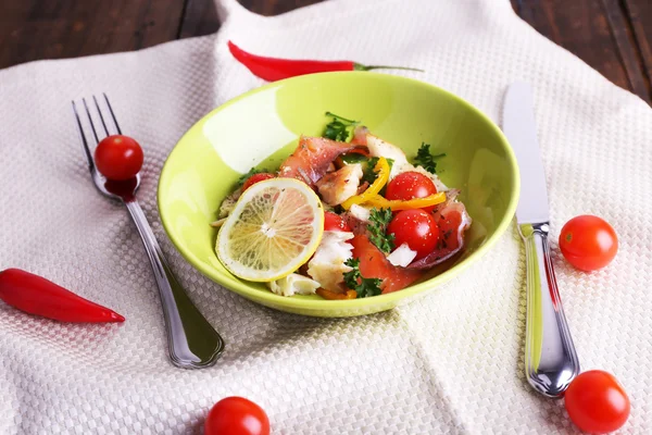 Fish salad with vegetables — Stock Photo, Image