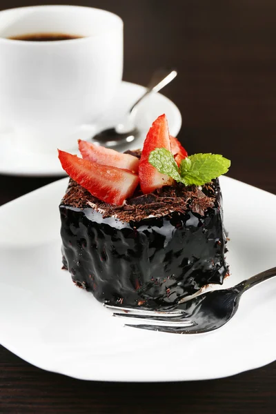 Σοκολάτα cupcake στο τραπέζι — Φωτογραφία Αρχείου