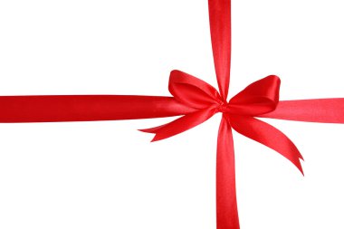 Yay ile parlak kırmızı kurdele