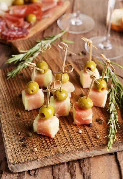 Delicious melon with prosciutto — Stock Photo, Image