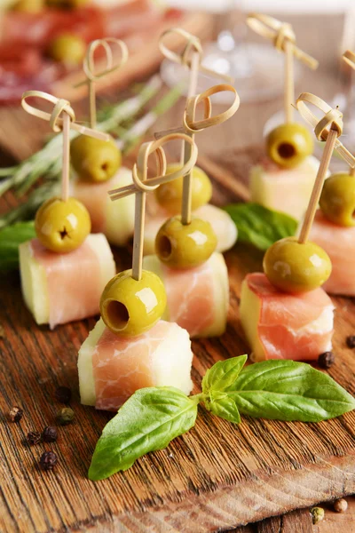 Melão delicioso com prosciutto — Fotografia de Stock