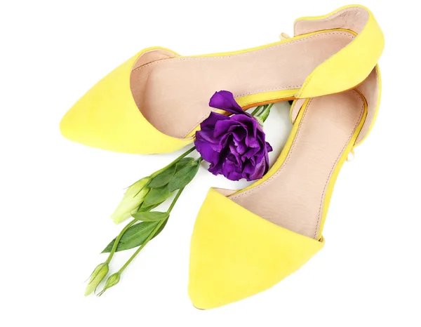 Woman shoes with flower — Stock Photo, Image