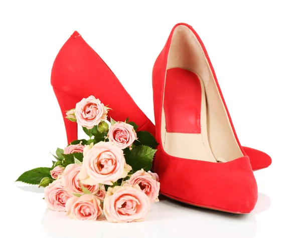 Belle scarpe da donna con fiori — Foto Stock