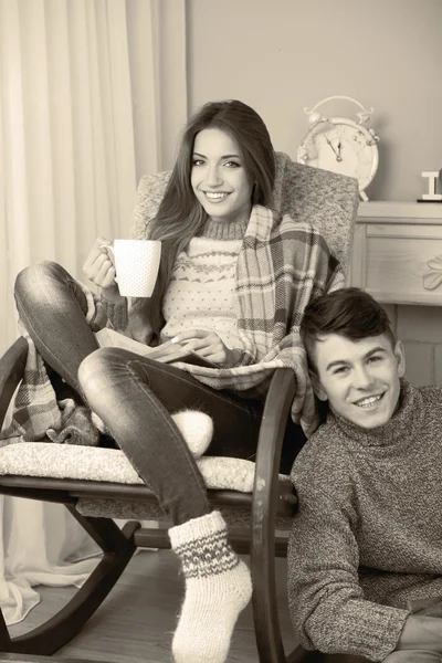 Couple at home — Stock Image Couple at home Royalty Free Stock Images