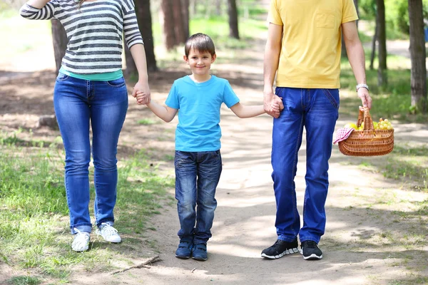 Família feliz no parque — Fotografia de Stock